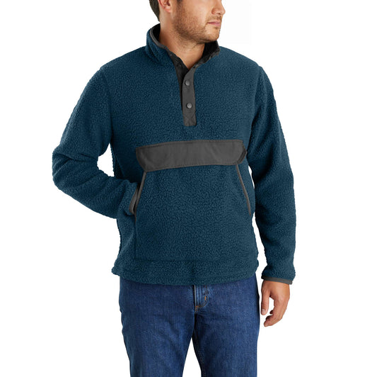 Relaxed Fit Fleece Snap Front Jacket - 2 Warmer Rating