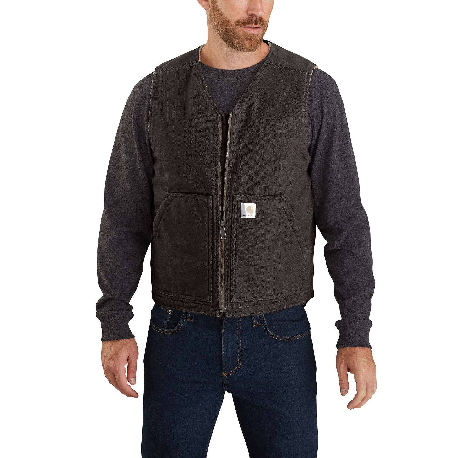 Relaxed Fit Washed Duck Sherpa-Lined Vest | Carhartt Reworked