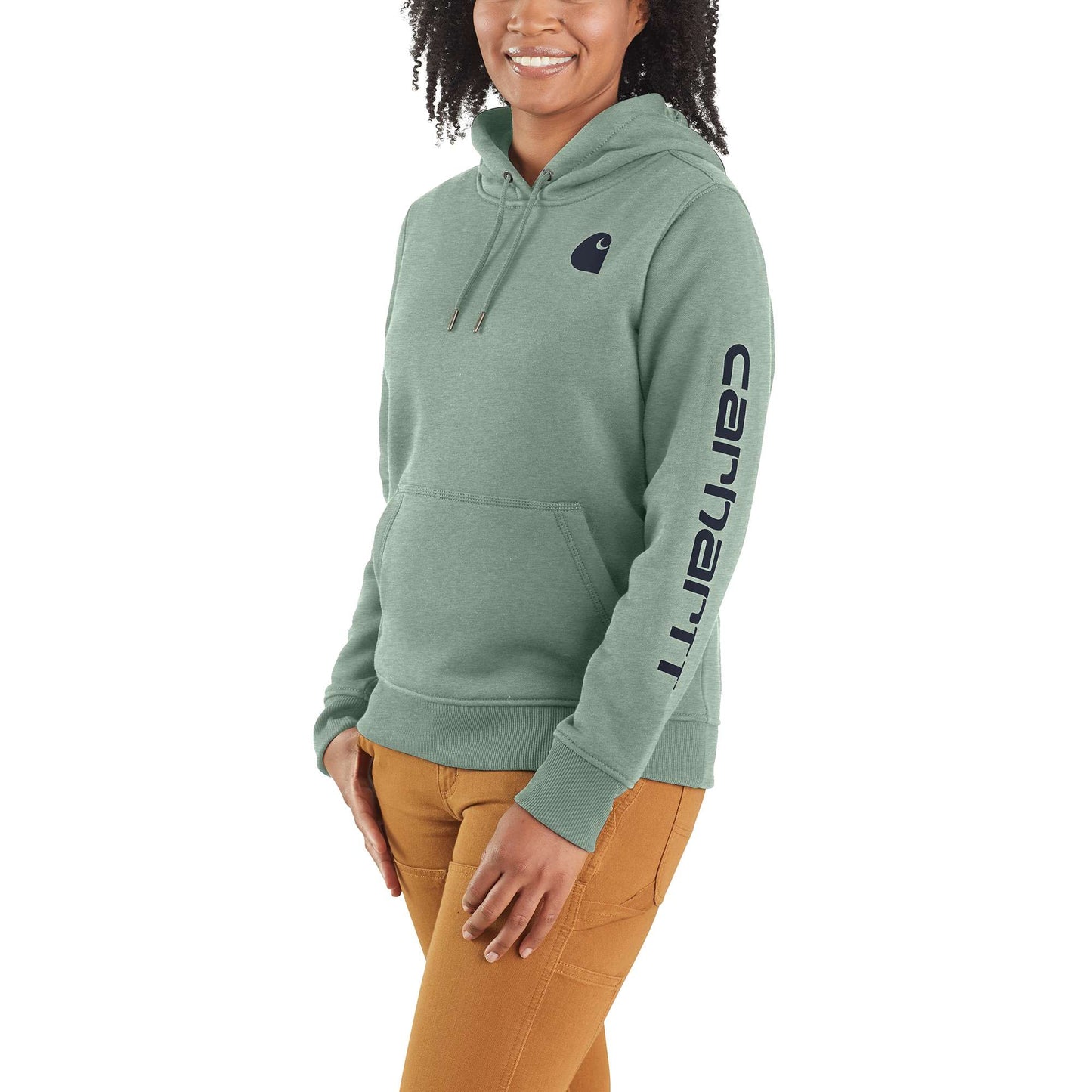 Women's Relaxed Fit Midweight Logo Sleeve Graphic Sweatshirt | Carhartt  Reworked