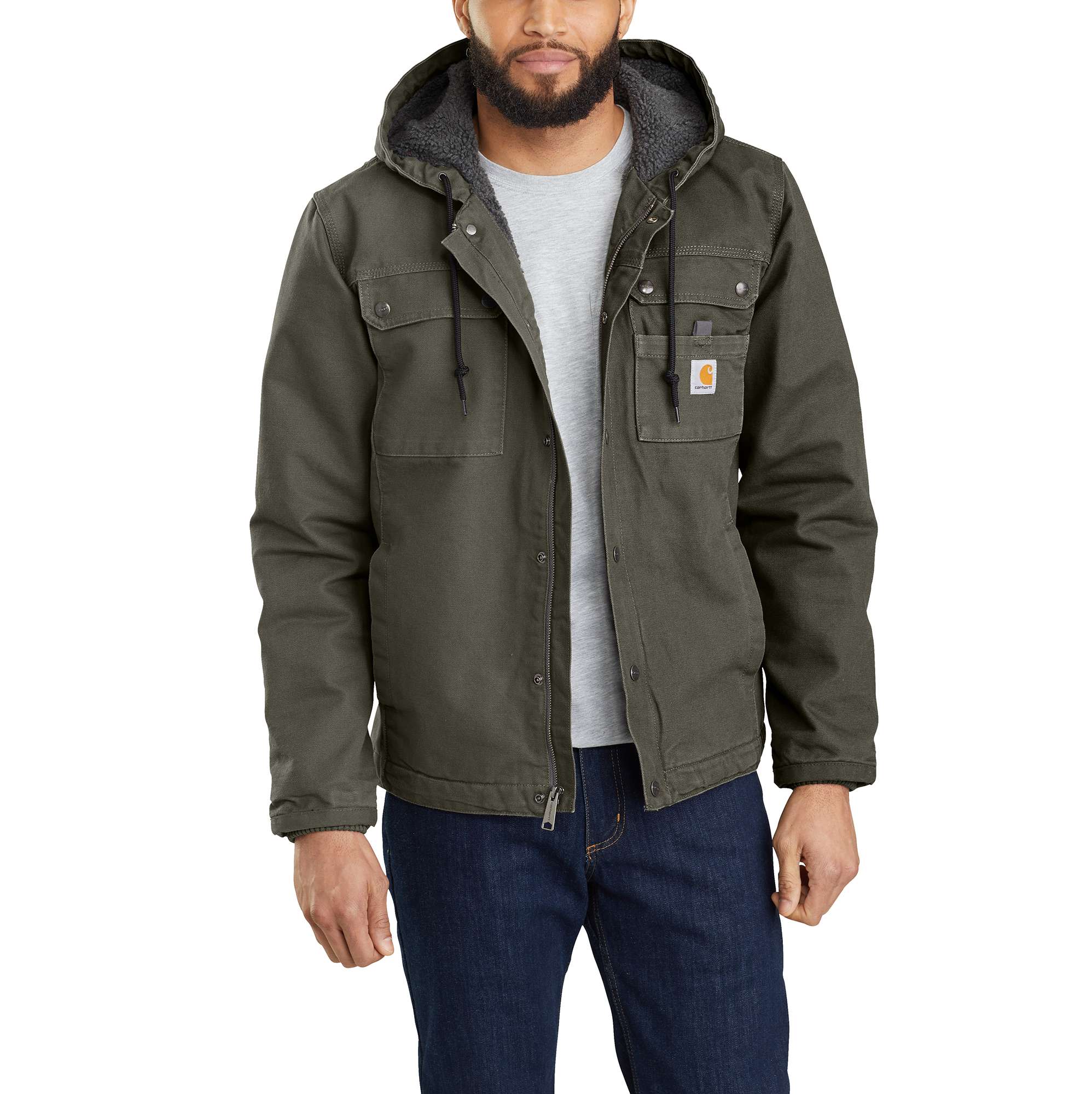 Men's hooded sherpa store lined jacket