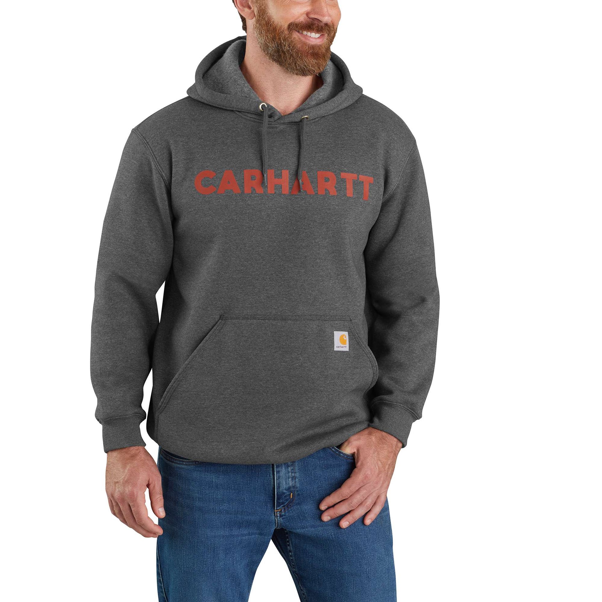 Carhartt Men's Loose Fit Midweight Logo Sleeve Graphic Hoodie D&B