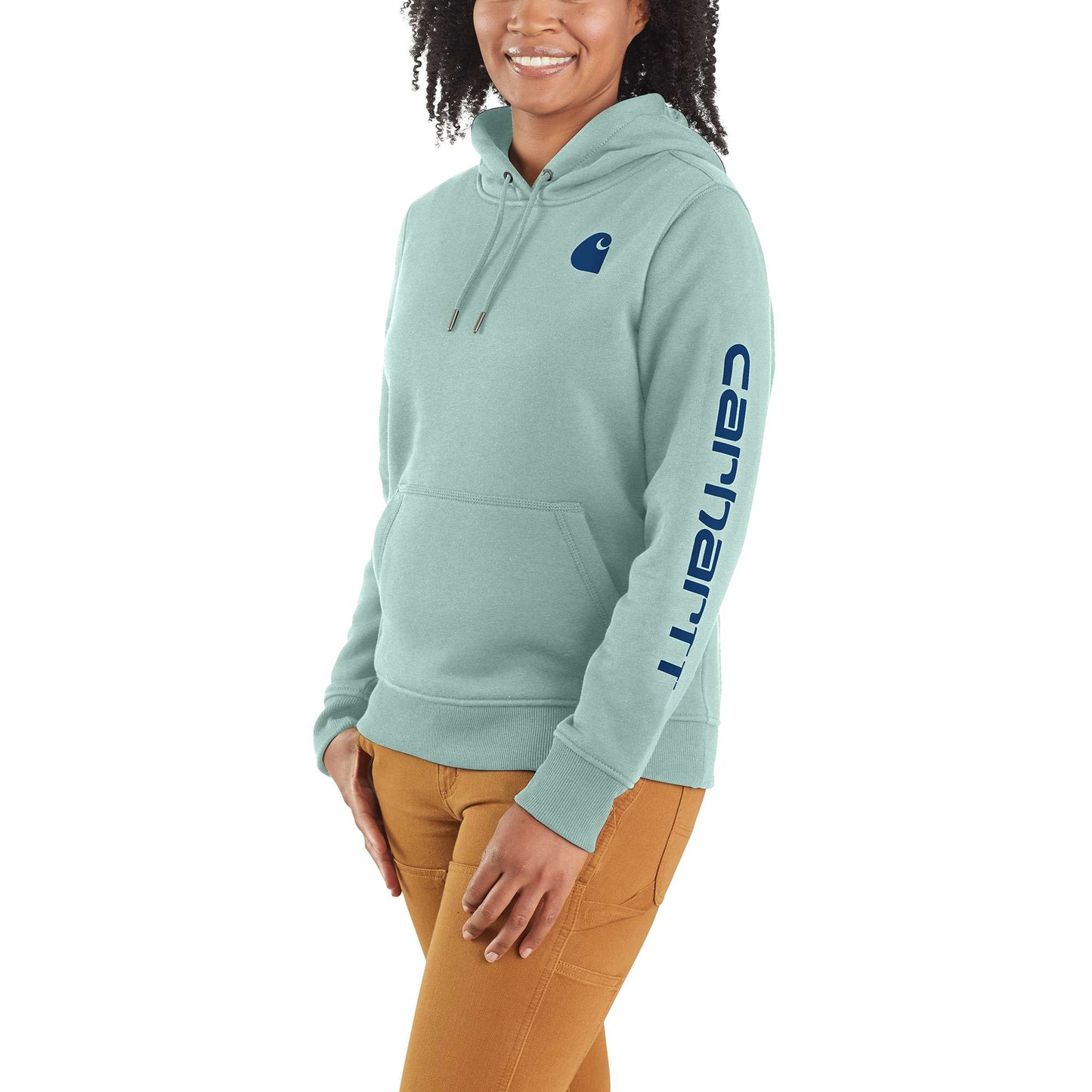 Women's Relaxed Fit Midweight Logo Sleeve Graphic Sweatshirt | Carhartt  Reworked