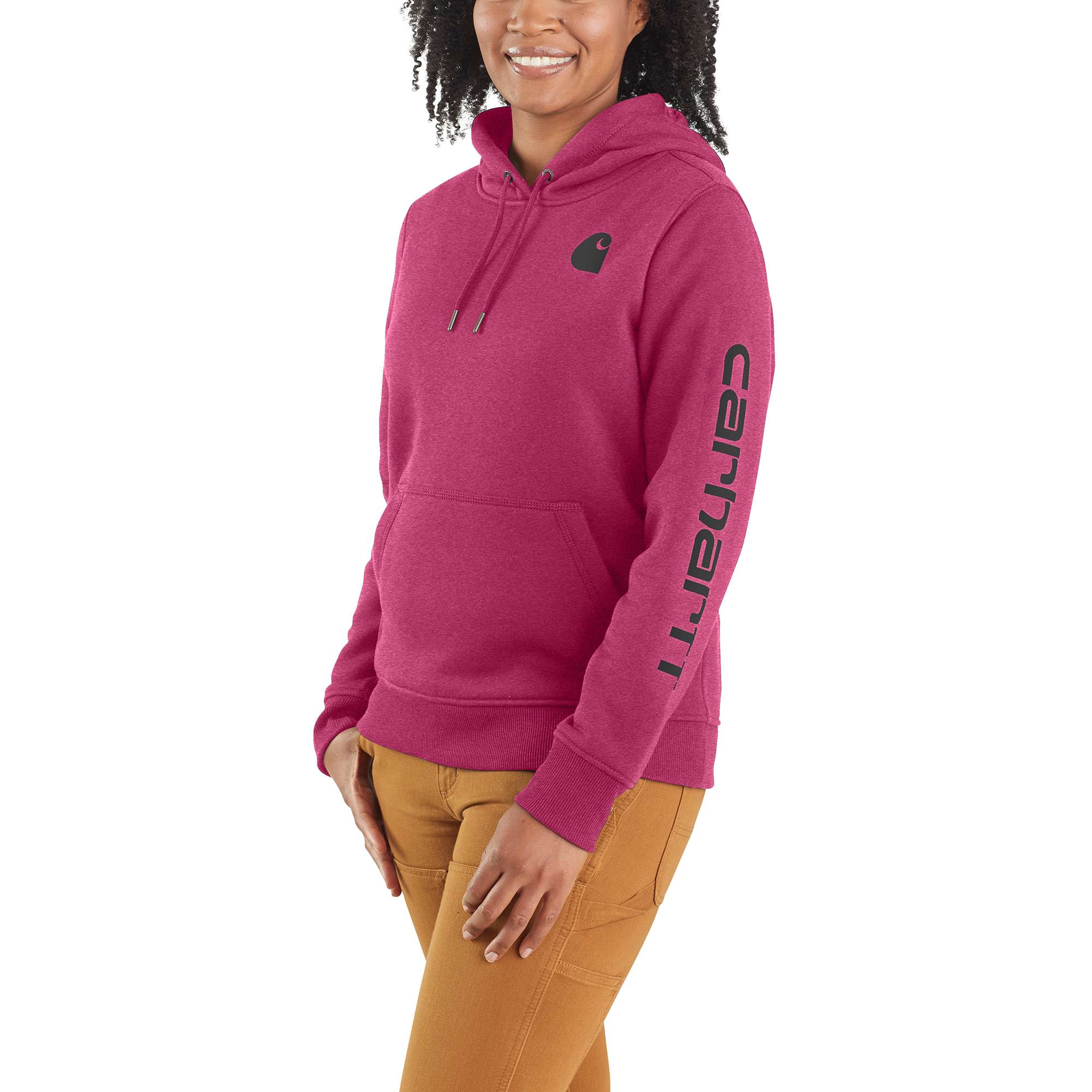 Pink carhartt hoodie women's new arrivals