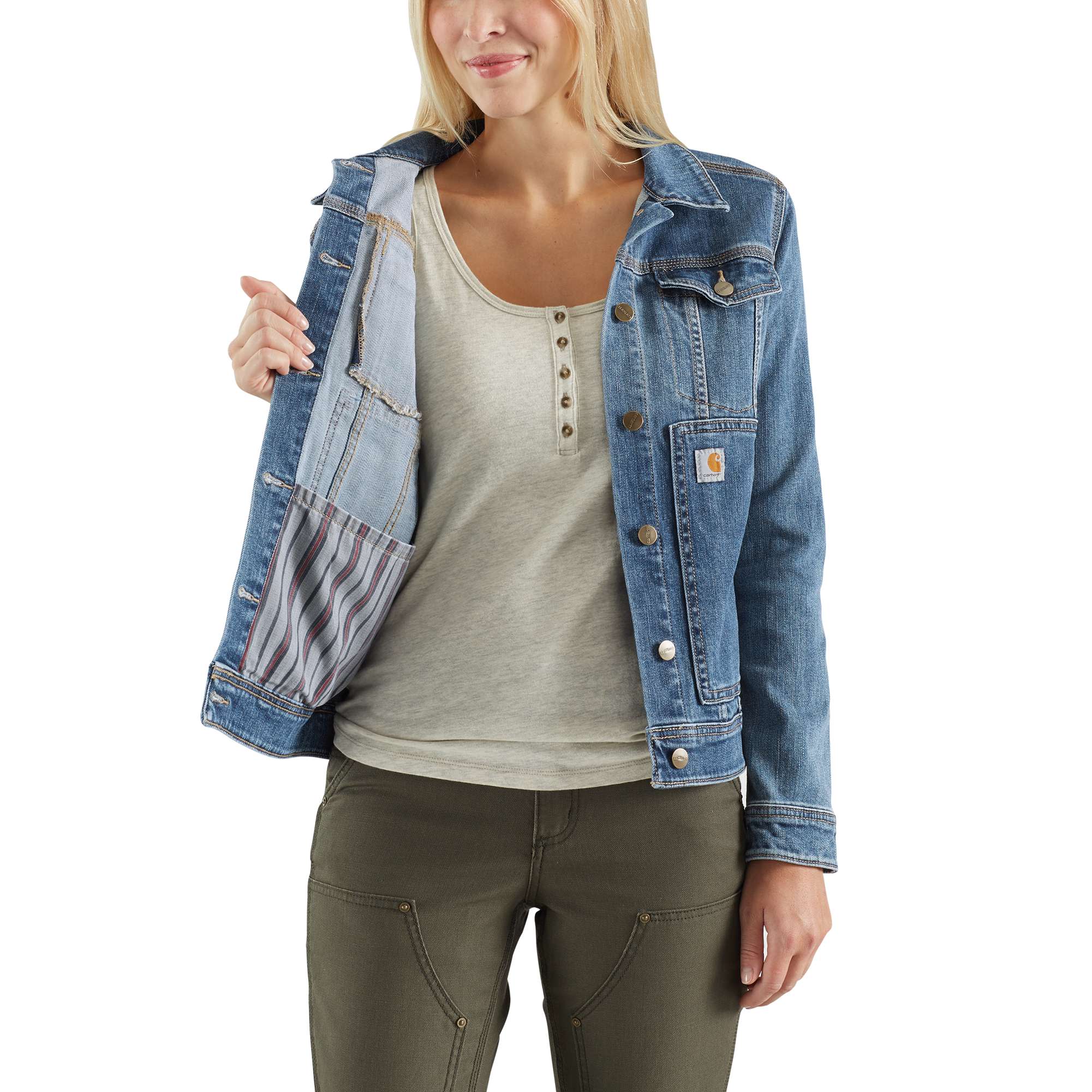Women Denim Jacket Full Sleeve Solid – keshav Kraft