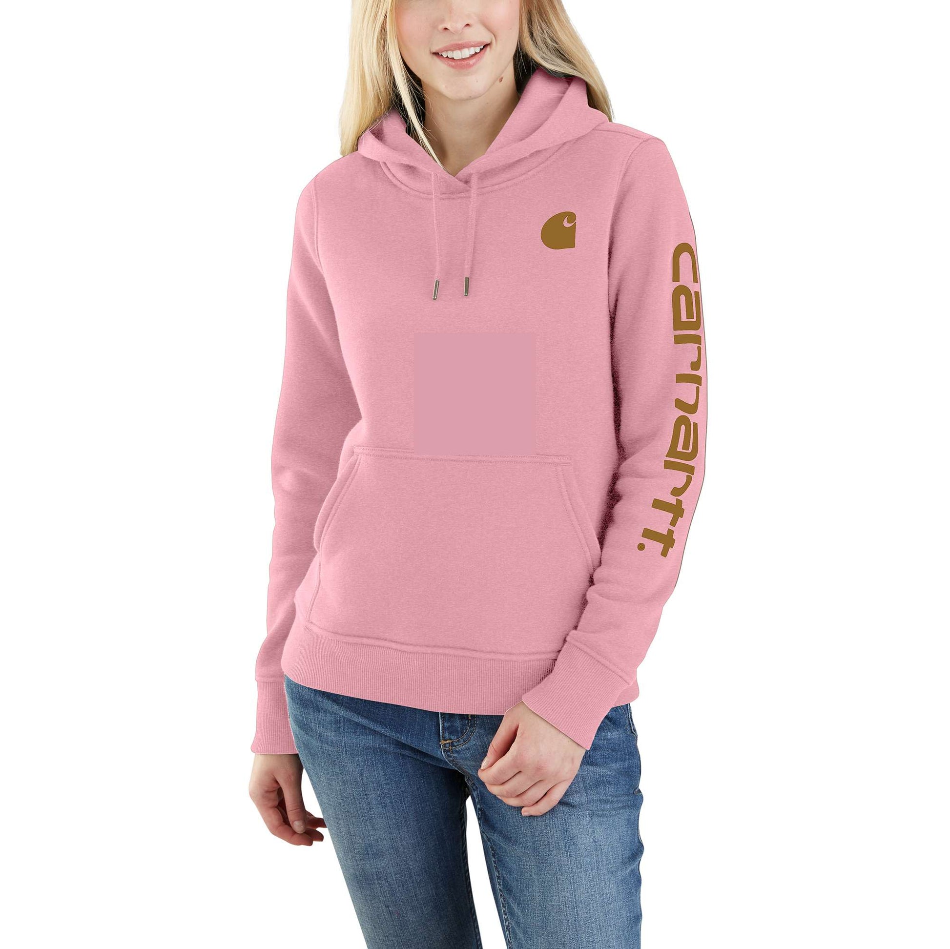 Carhartt Reworked Women's Iconic Clarksburg Logo Sweatshirt, Slightly Worn
