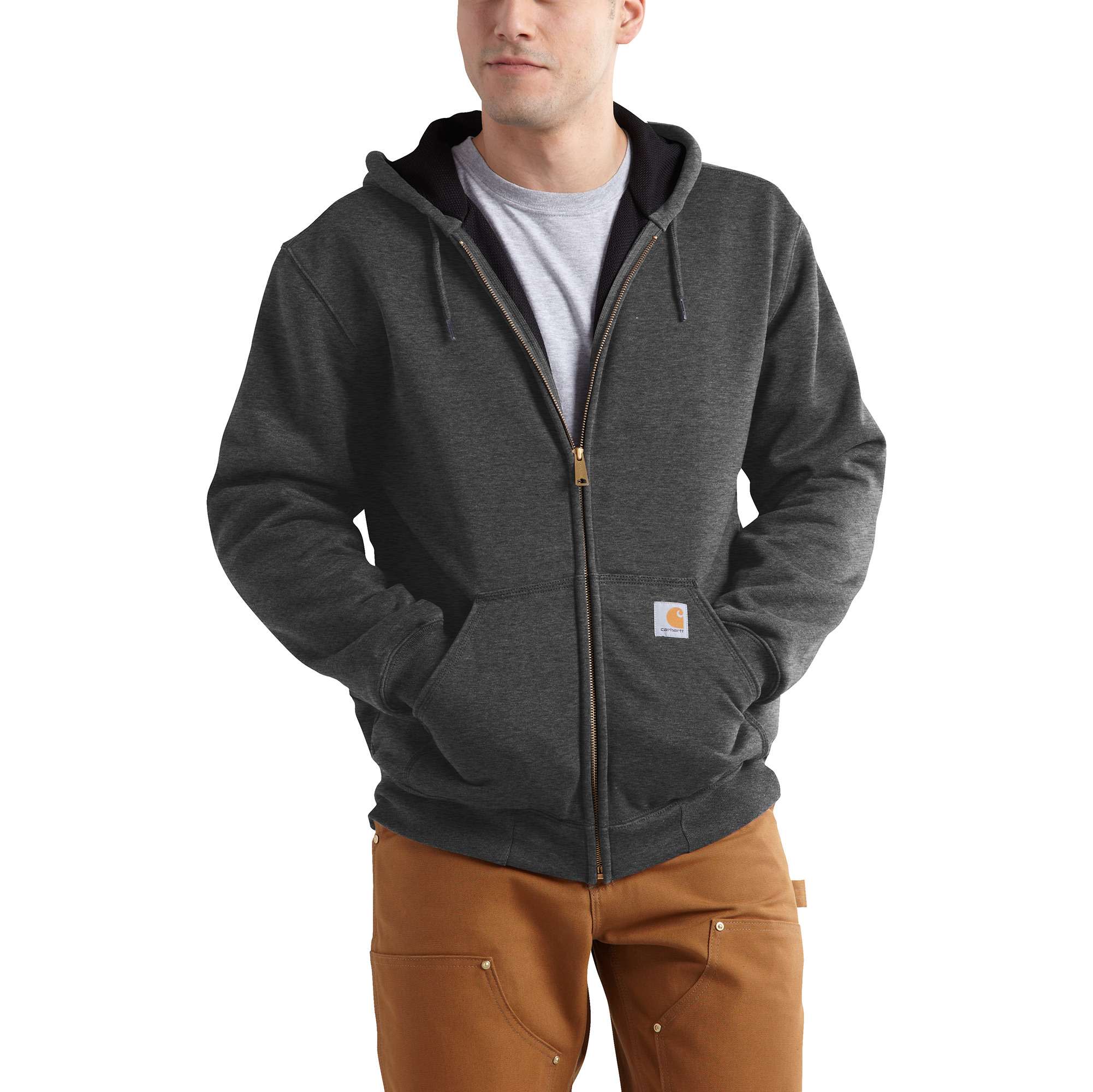 Carhartt lined shop hooded zip sweatshirt