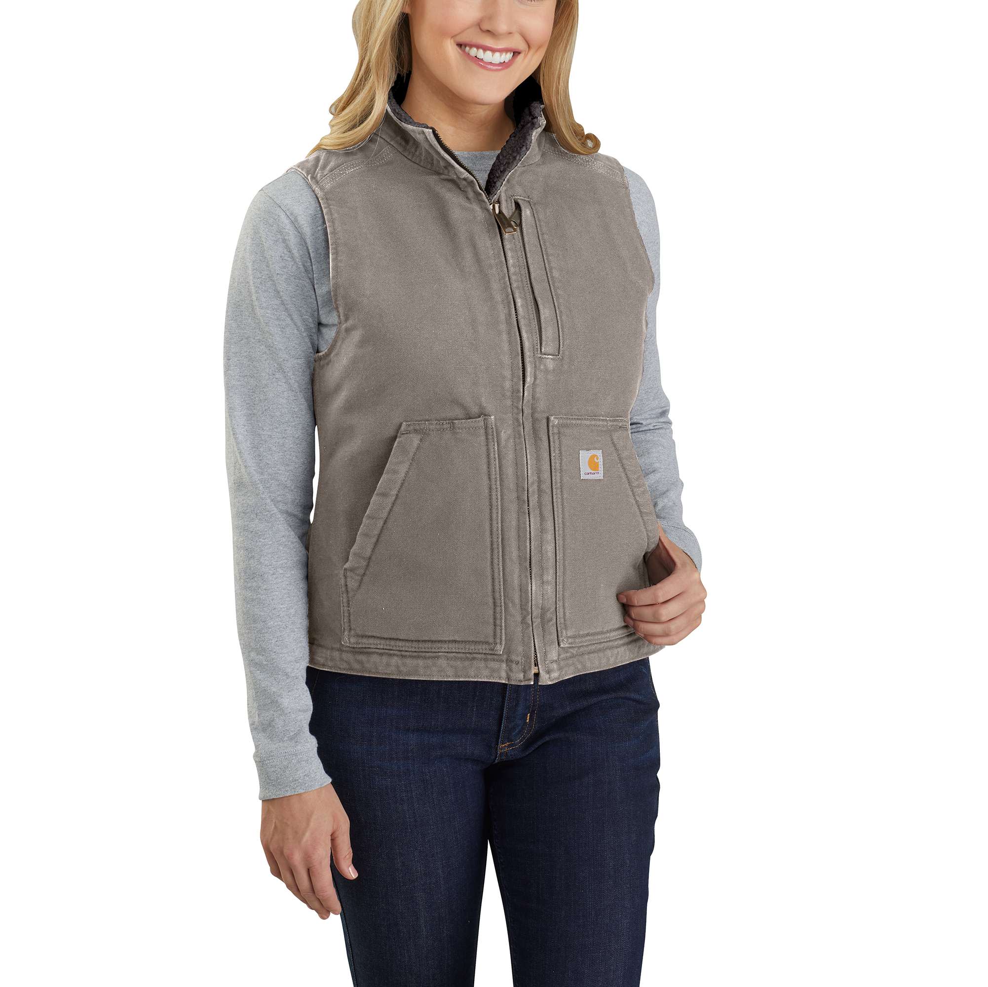 Carhartt women's sandstone 2025 mock neck vest