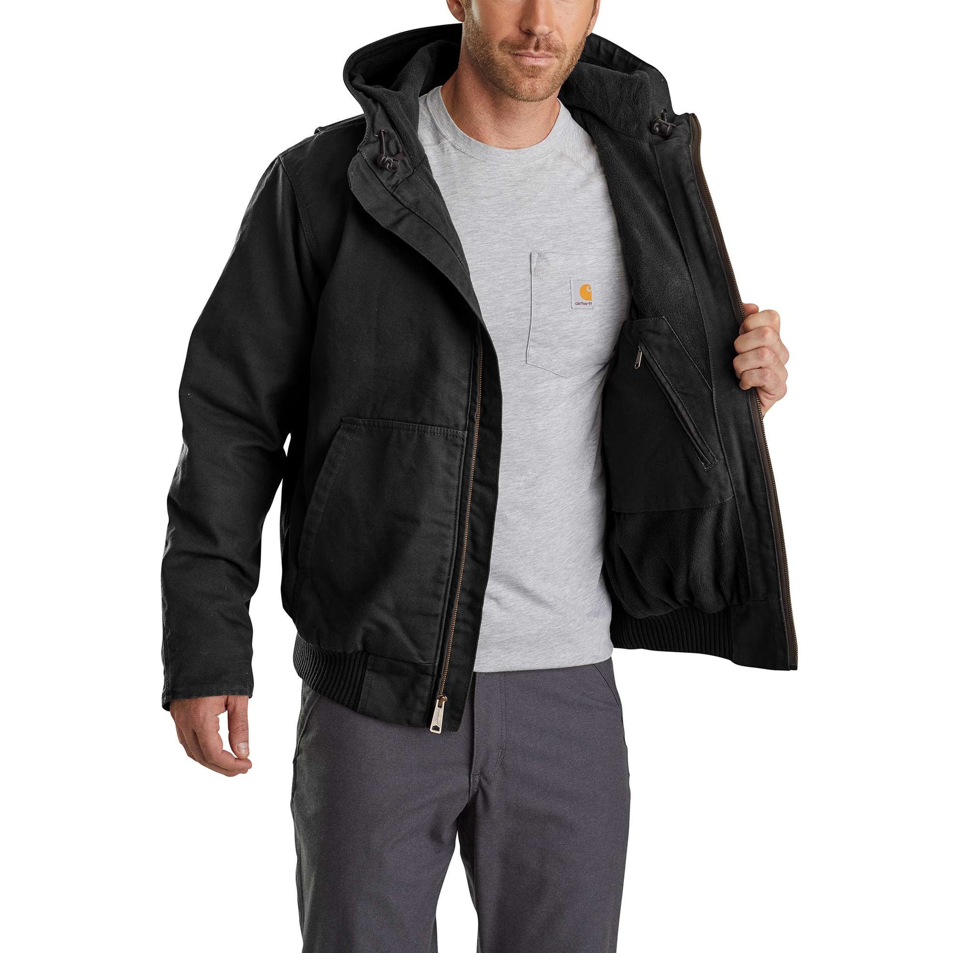 Carhartt Men's Big & Tall Full Swing Loose Fit Washed Duck Fleece-Lined  Active Jacket