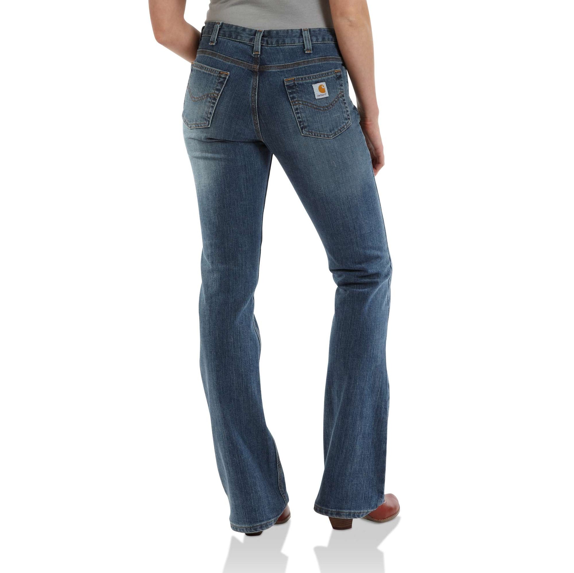 Carhartt Jeans: Women's Faded Indigo WB041 FBI Original Fit Bootcut Jeans