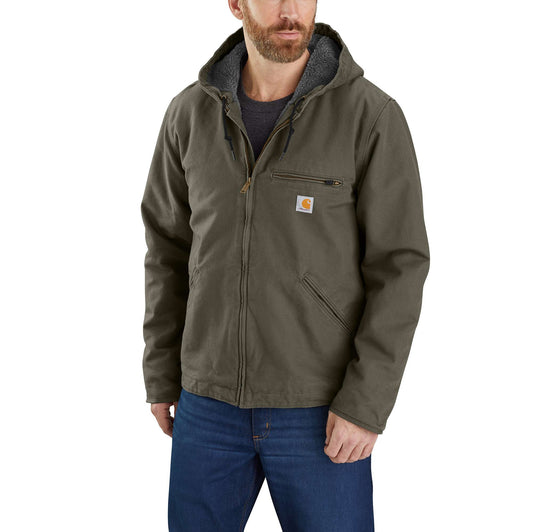 Relaxed Fit Washed Duck Sherpa-Lined Jacket - 3 Warmest Rating