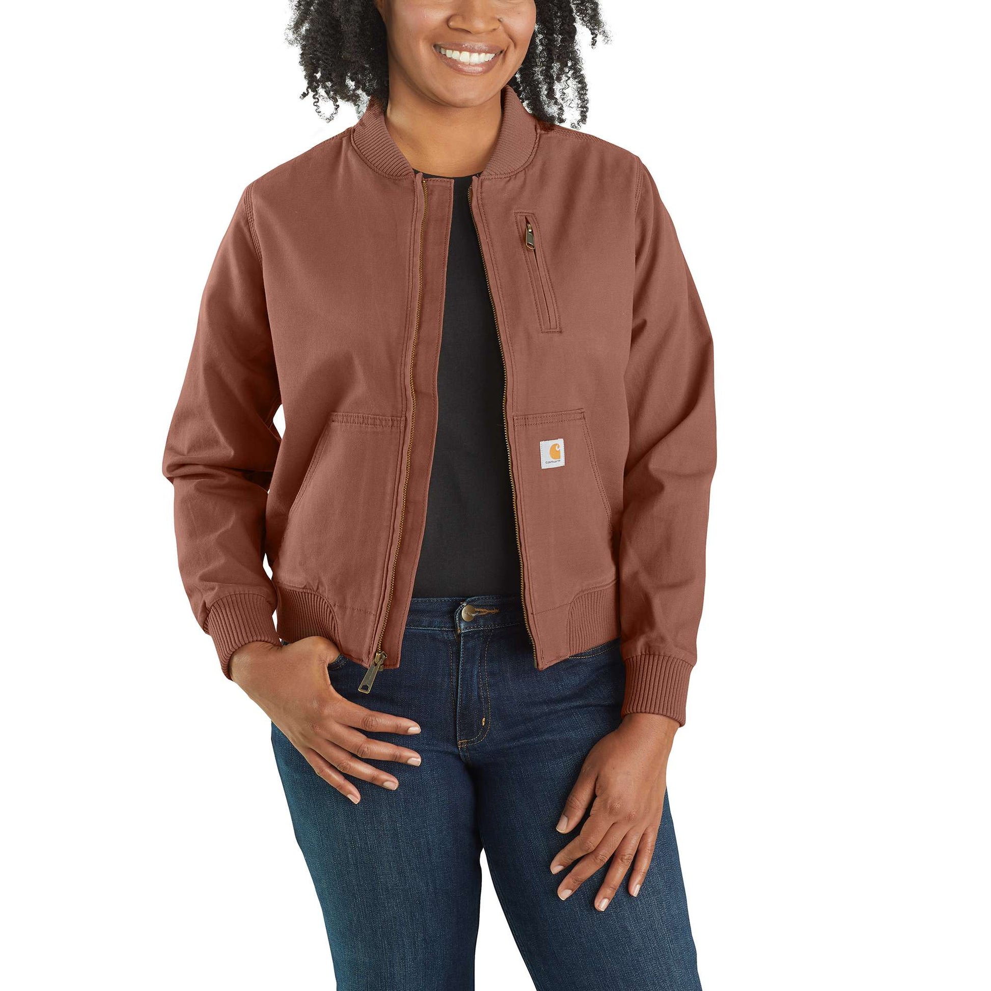 Carhartt Women's Rugged Flex Loose Fit Canvas Fleece-Lined Shirt Jacket -  106024-217-M