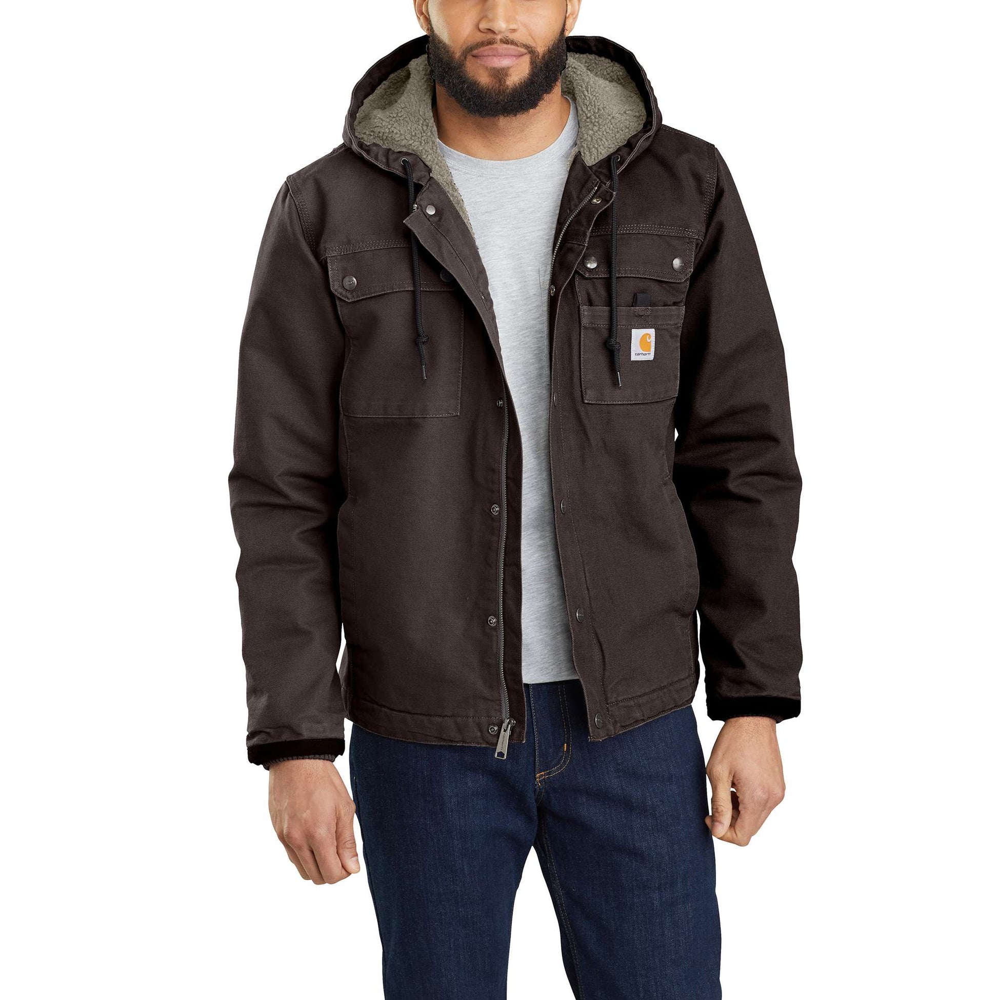 Relaxed Fit Washed Duck Sherpa-Lined Utility Jacket | Carhartt Reworked